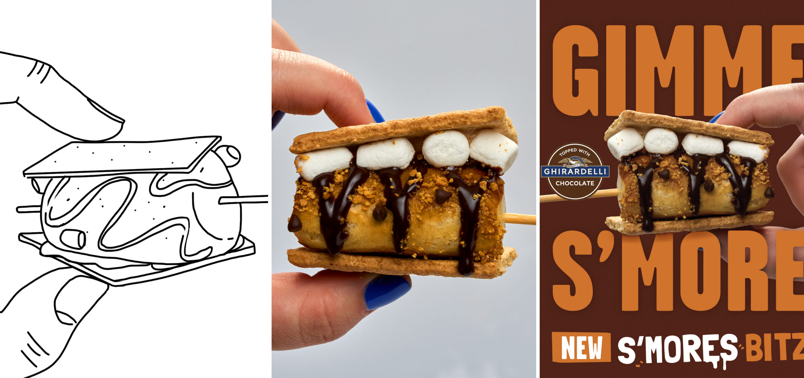 Wetzel's Pretzels campaign creative for S'mores Bitz, a restaurant LTO